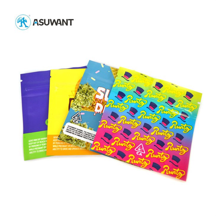 কালো ছোট 3 সাইড সিল প্লাস্টিক ব্যাগ প্যাকেজিং কম্পোস্টেবল প্লাস্টিক জিপলক গন্ধ প্রুফ ফুড প্যাকেজিং