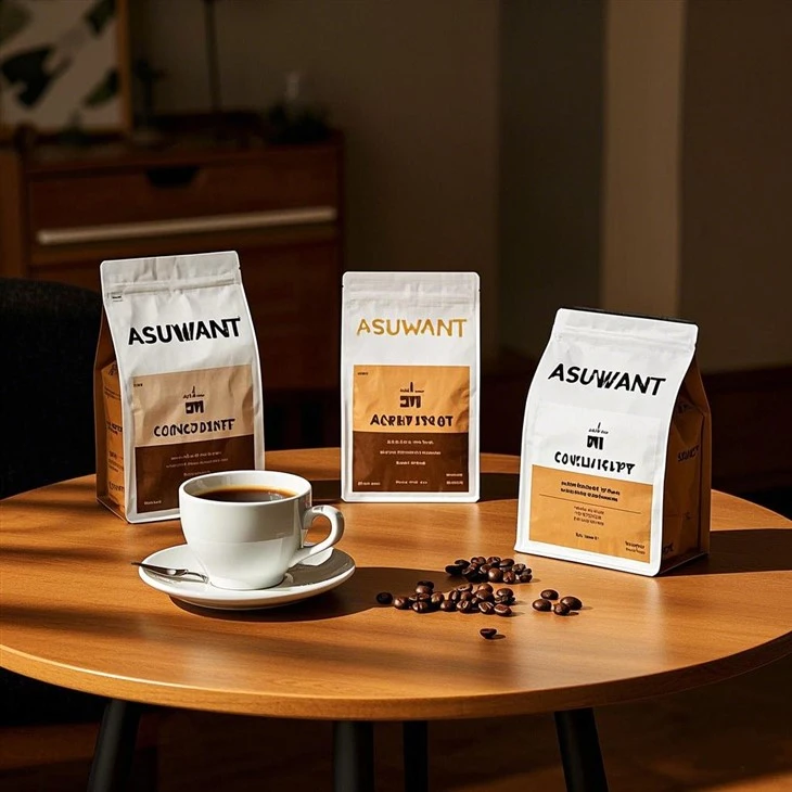 Custom Printed Resealable Square Ziplock With Valve Zipper Stand Up Pouches Bags Beans Gusset Flat Bottom Packaging Coffee Bag