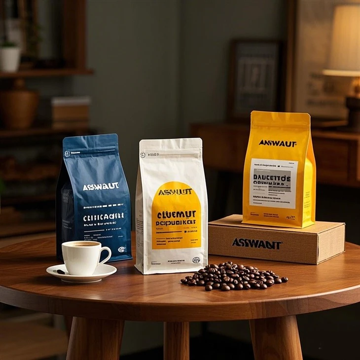 Custom Printed Resealable Square Ziplock With Valve Zipper Stand Up Pouches Bags Beans Gusset Flat Bottom Packaging Coffee Bag