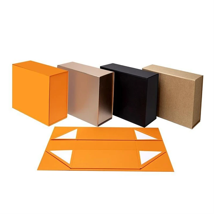 Black Paper Packing Folding Hard Rigid Cardboard Gift Box high quality