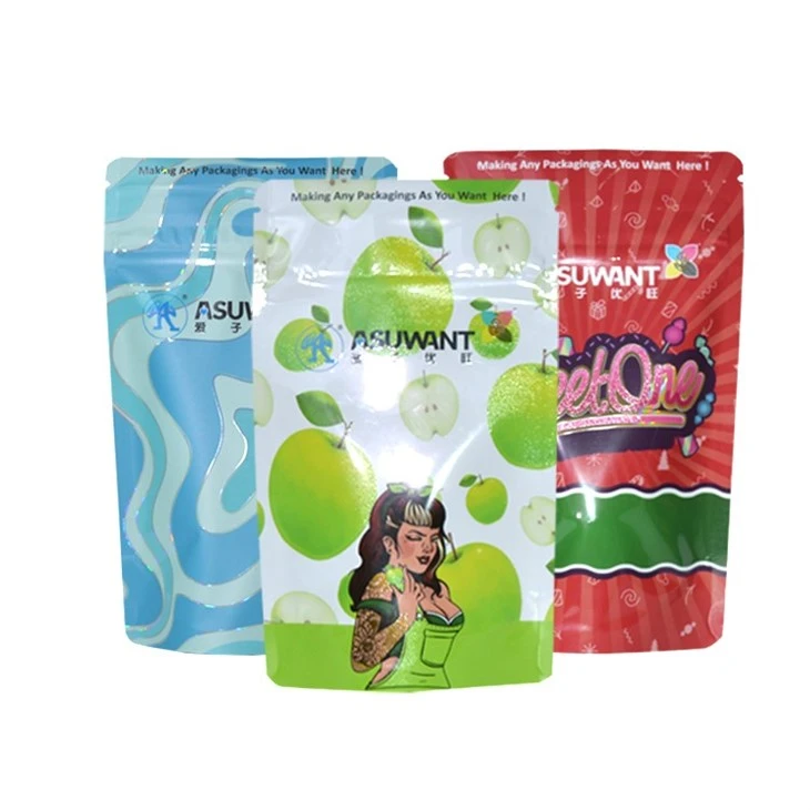 Custom Printing Resealable Smell Proof Stand Up Pouch Packaging 3.5g/7g/1lb Mylar Bag With Zipper
